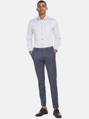 white printed formal shirt - 18070671 - Standard Image - 3