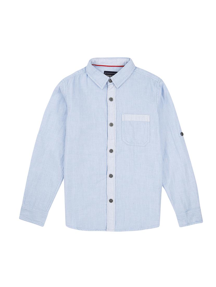blue solid shirt - 18071406 - Zoom Image - 1