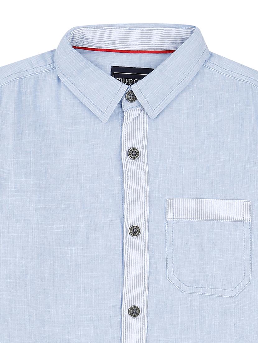 blue solid shirt - 18071406 - Zoom Image - 3