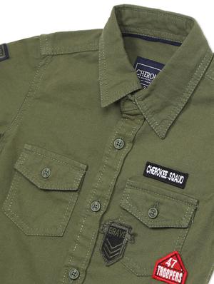 green solid shirt - 18071419 - Standard Image - 3
