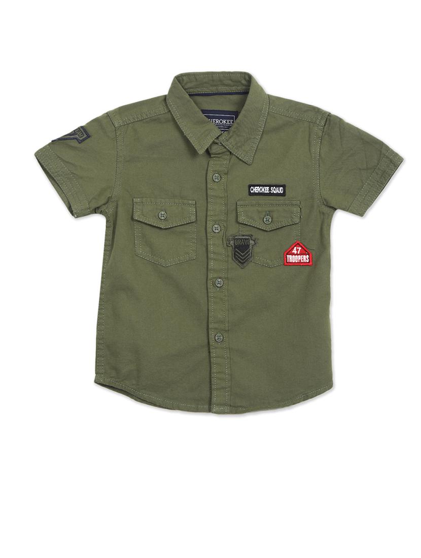 green solid shirt - 18071419 - Zoom Image - 1
