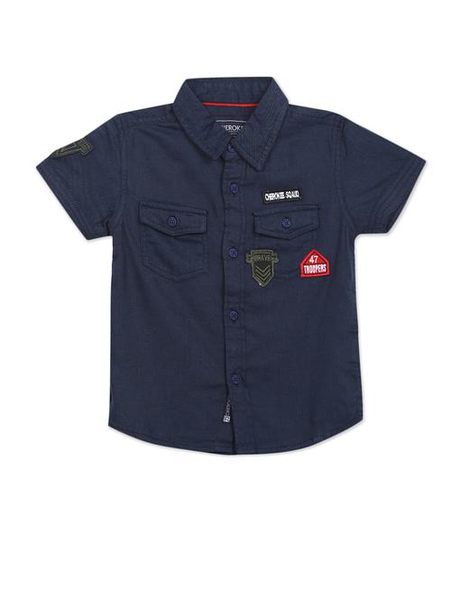 blue solid shirt - 18071420 - Standard Image - 1