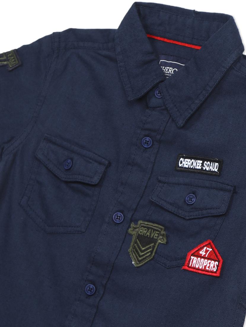 blue solid shirt - 18071420 - Zoom Image - 3