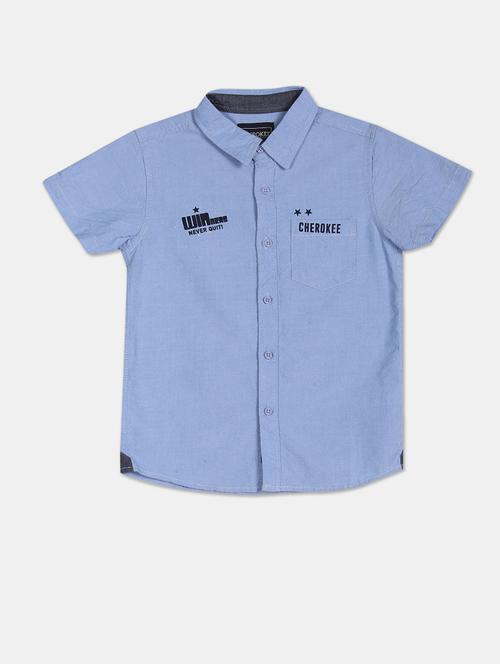 blue solid shirt - 18071666 - Standard Image - 1