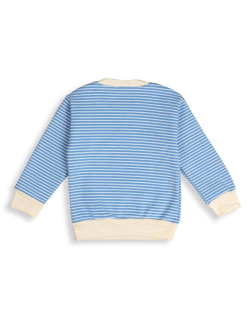 blue striped fleece sweatshirt - 18072092 - Zoom Image - 2