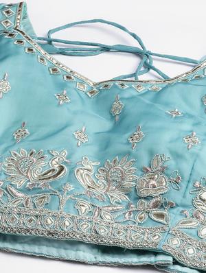 embroidered a-line lehenga - 18072819 - Standard Image - 5