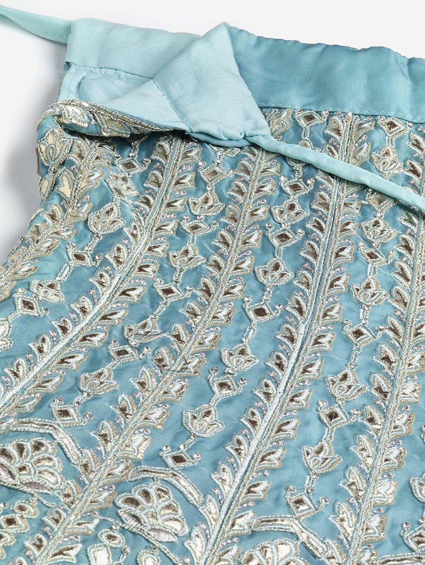 embroidered a-line lehenga - 18072819 - Zoom Image - 6