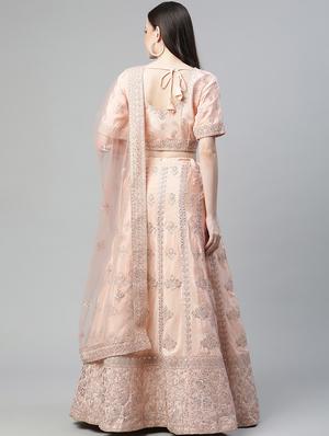 embroidered a-line lehenga - 18072823 - Standard Image - 3