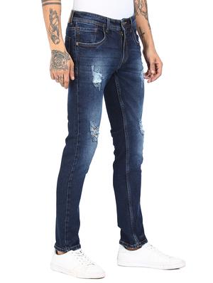 blue cotton blend washed jeans - 18072995 - Standard Image - 2