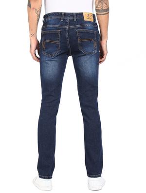 blue cotton blend washed jeans - 18072995 - Standard Image - 3