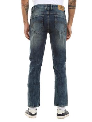 blue cotton blend washed jeans - 18072999 - Standard Image - 3