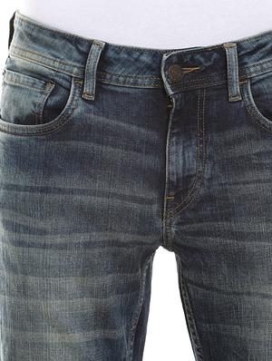 blue cotton blend washed jeans - 18072999 - Standard Image - 5