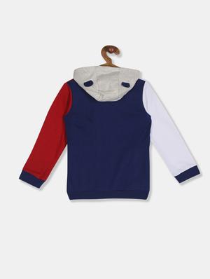 hooded neck color block sweatshirt - 18073886 - Standard Image - 2