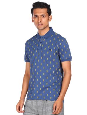 blue printed polo t-shirt - 18074441 - Standard Image - 2
