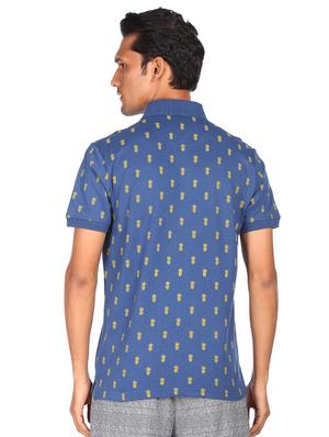 blue printed polo t-shirt - 18074441 - Standard Image - 3