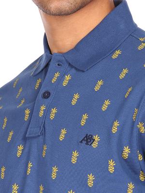 blue printed polo t-shirt - 18074441 - Standard Image - 5