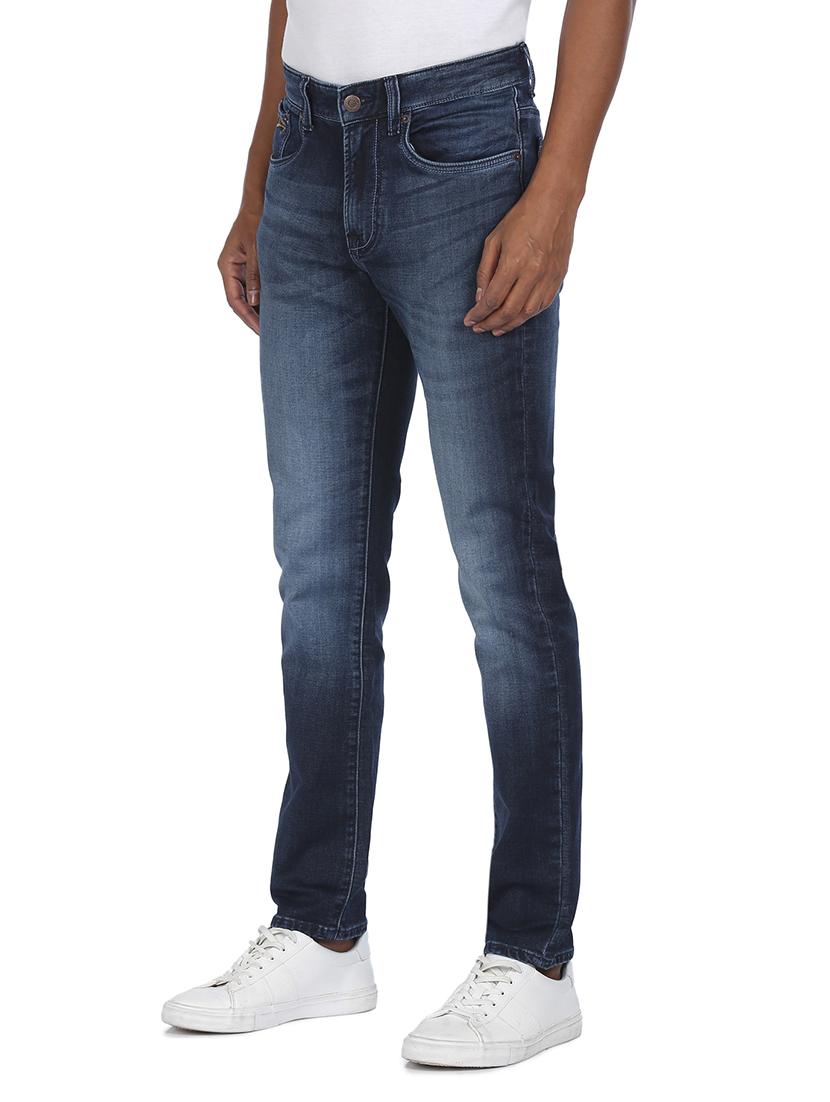 blue solid stone washed jean - 18074612 - Zoom Image - 2