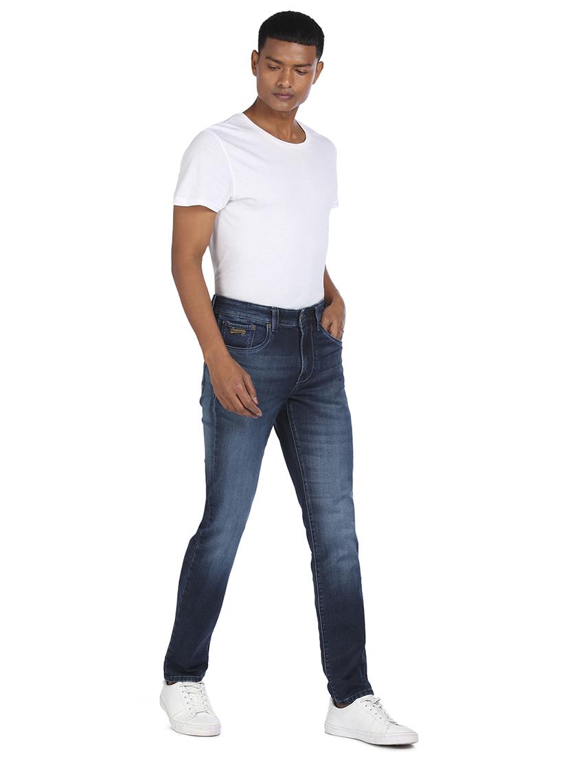 blue solid stone washed jean - 18074612 - Zoom Image - 4