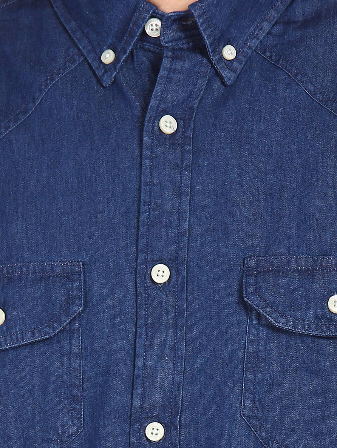 dark blue denim casual shirt - 18074858 - Zoom Image - 5