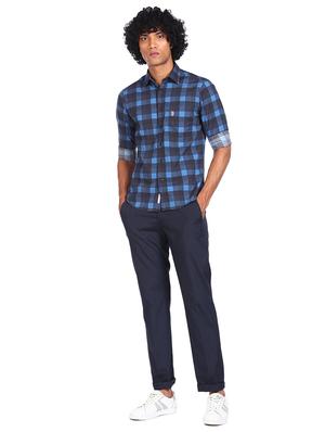 blue checked casual shirt - 18075353 - Standard Image - 4
