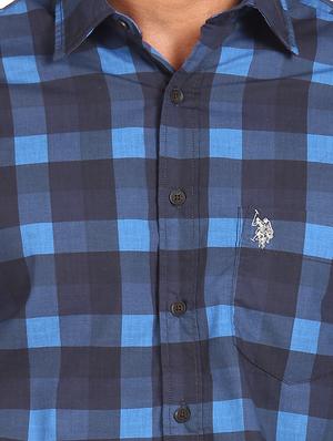 blue checked casual shirt - 18075353 - Standard Image - 5