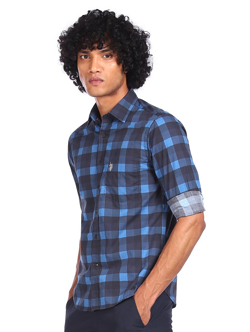 blue checked casual shirt - 18075353 - Zoom Image - 2