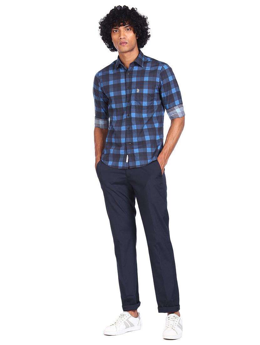 blue checked casual shirt - 18075353 - Zoom Image - 4