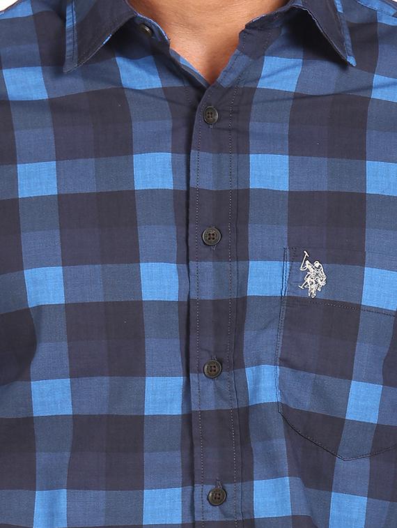 blue checked casual shirt - 18075353 - Zoom Image - 5