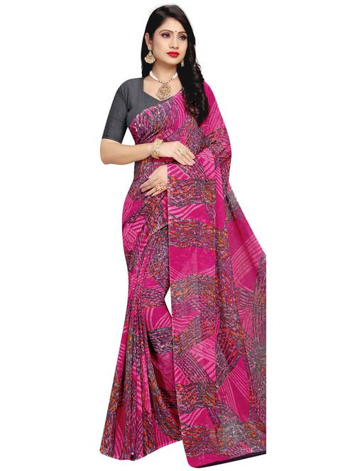 leheriya printed saree with blouse - 18076124 - Standard Image - 1