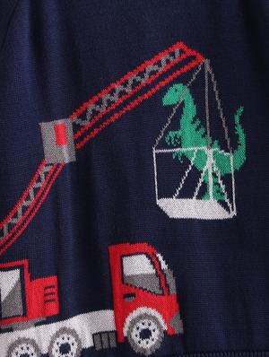 navy blue self design sweater - 18076360 - Standard Image - 3