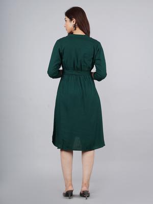 green rayon drop waist dress - 18076417 - Standard Image - 3