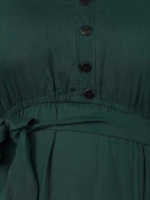 green rayon drop waist dress - 18076417 - Standard Image - 5
