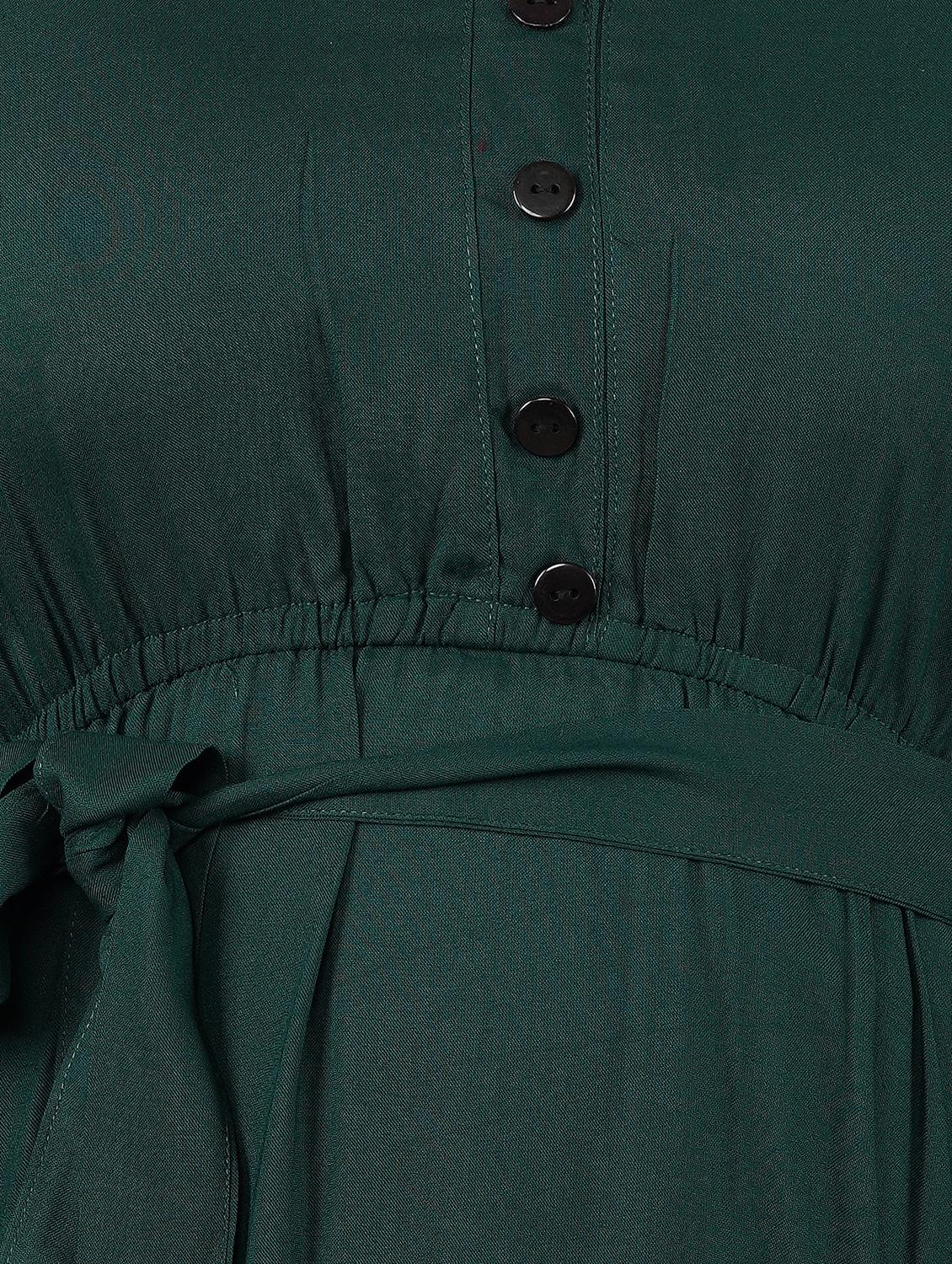 green rayon drop waist dress - 18076417 - Zoom Image - 5