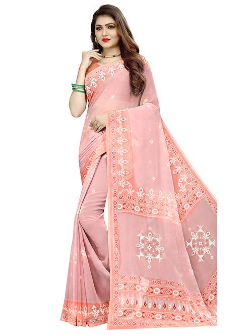 floral printed saree with blouse - 18076760 - Standard Image - 1