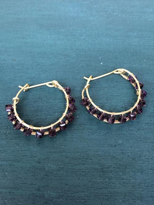 purple brass balli earring - 18077150 -  Standard Image - 0