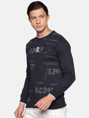 navy blue front printed sweatshirt - 18077171 - Standard Image - 2