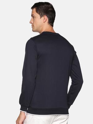 navy blue front printed sweatshirt - 18077171 - Standard Image - 3