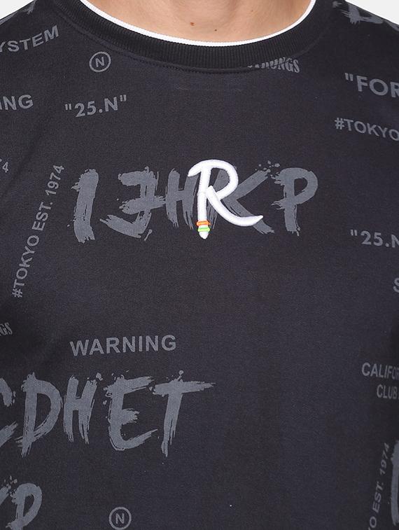 navy blue front printed sweatshirt - 18077171 - Zoom Image - 5