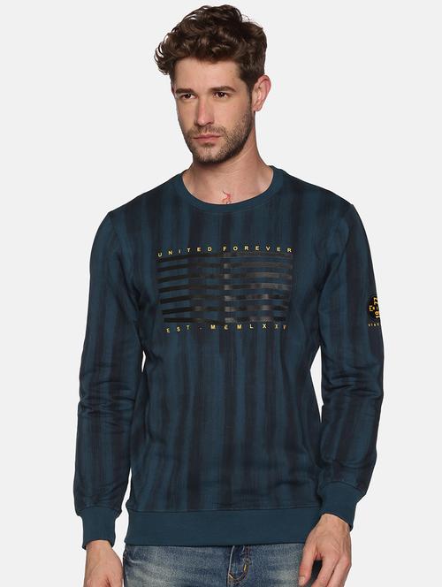 dark blue printed sweatshirt - 18077194 - Standard Image - 1