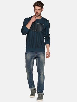 dark blue printed sweatshirt - 18077194 - Standard Image - 4