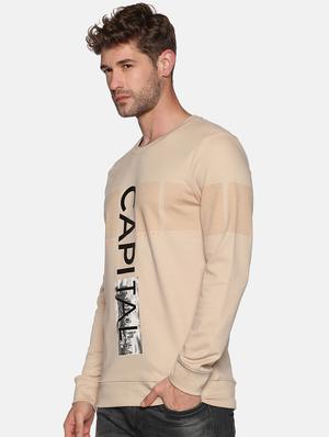 beige chest printed sweatshirt - 18077200 - Standard Image - 2