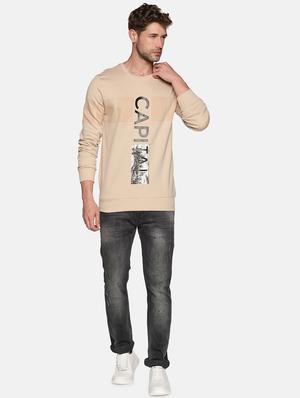 beige chest printed sweatshirt - 18077200 - Standard Image - 4
