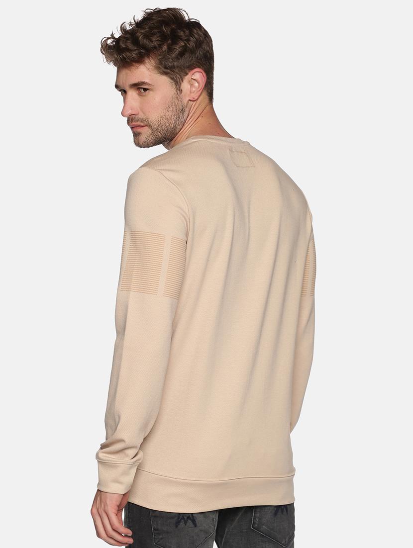 beige chest printed sweatshirt - 18077200 - Zoom Image - 3