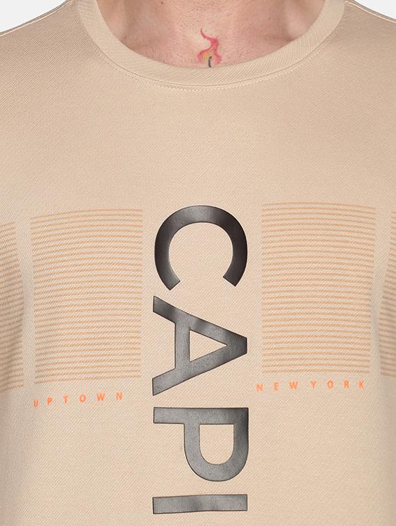 beige chest printed sweatshirt - 18077200 - Zoom Image - 5