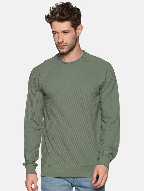 taupe green solid sweatshirt - 18077205 - Standard Image - 1