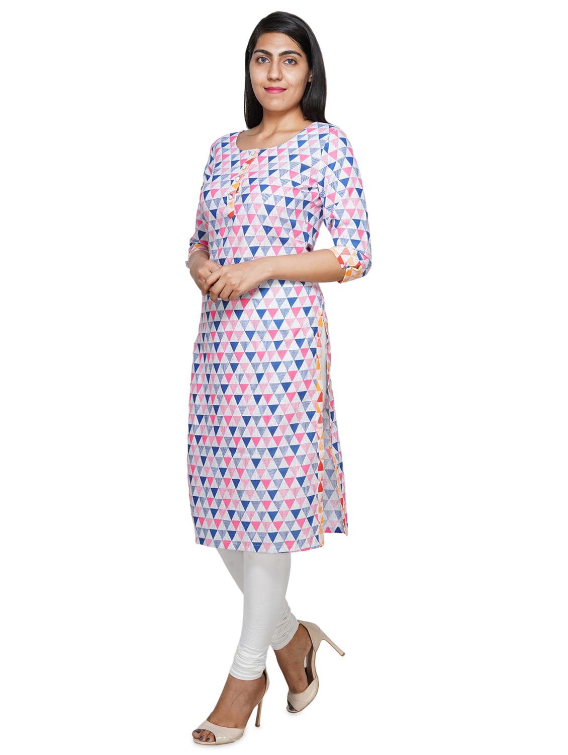 multi colored straight kurta - 18079407 - Zoom Image - 2