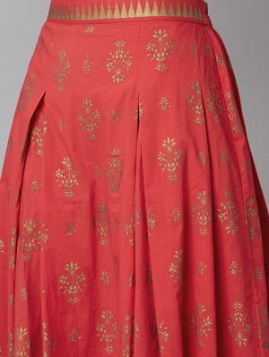 red satin skirt top set - 18079721 - Standard Image - 5