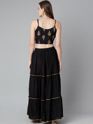 black rayon skirt top set - 18079726 - Standard Image - 3