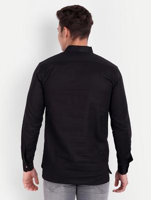 black solid kurta - 18079837 - Standard Image - 3