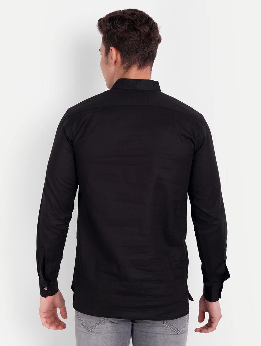 black solid kurta - 18079837 - Zoom Image - 3